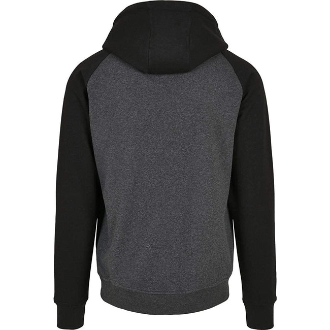 Charcoal-Black - Back - Build Your Brand Mens Basic Raglan Hoodie
