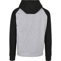 Heather Grey-Black - Side - Build Your Brand Mens Basic Raglan Hoodie