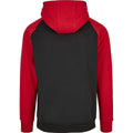 Black-Red - Back - Build Your Brand Mens Basic Raglan Hoodie