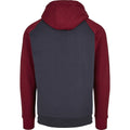 Navy-Burgundy - Back - Build Your Brand Mens Basic Raglan Hoodie