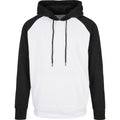 White-Black - Front - Build Your Brand Mens Basic Raglan Hoodie