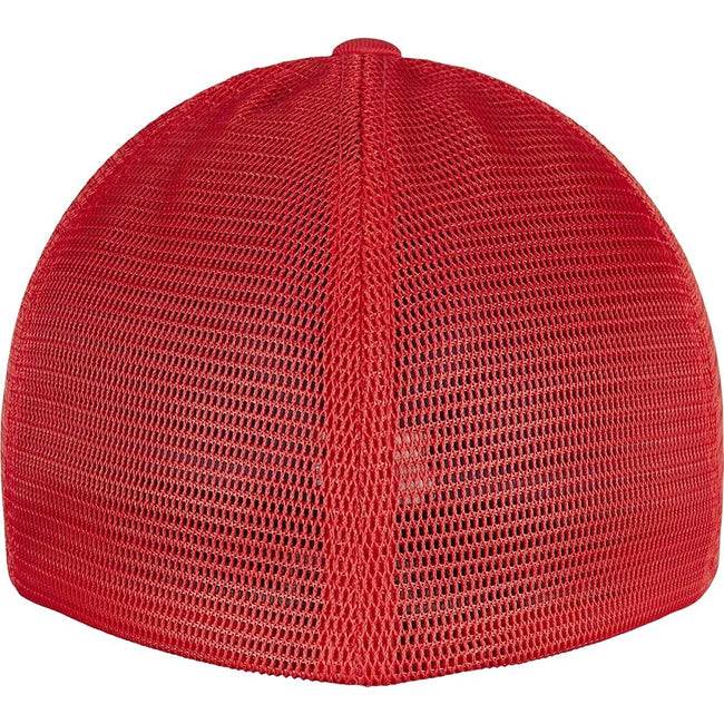 Red - Back - Flexfit Unisex Adult 360 Omnimesh Mesh Cap