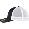 Black-White - Side - Flexfit Unisex Adult Omnimesh Mesh Two Tone Cap