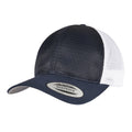 Navy-White - Front - Flexfit Unisex Adult 360 Omnimesh Mesh Two Tone Cap