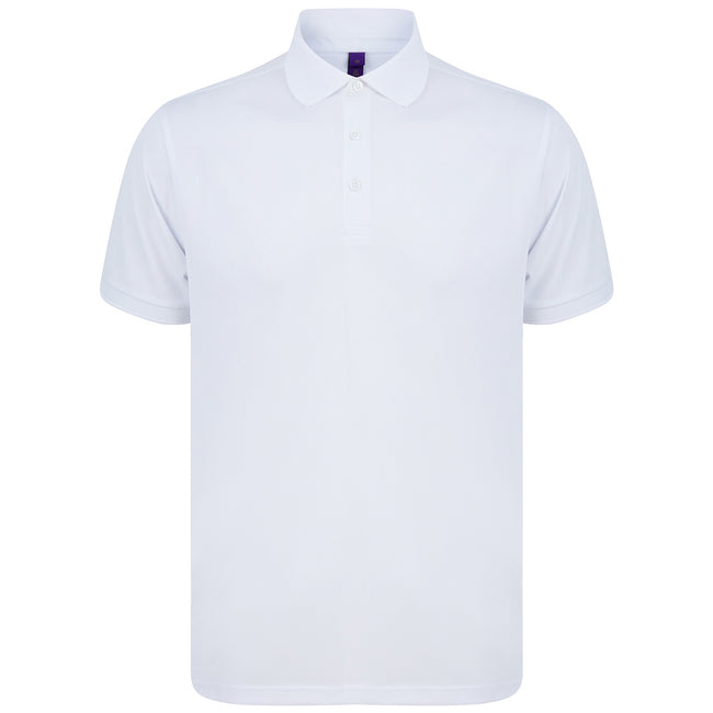 White - Front - Henbury Unisex Adult Polo Shirt