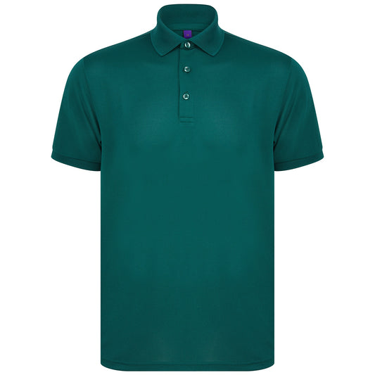 Bottle Green - Front - Henbury Unisex Adult Polo Shirt