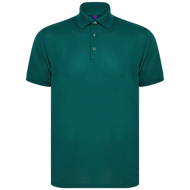 Bottle Green - Front - Henbury Unisex Adult Polo Shirt