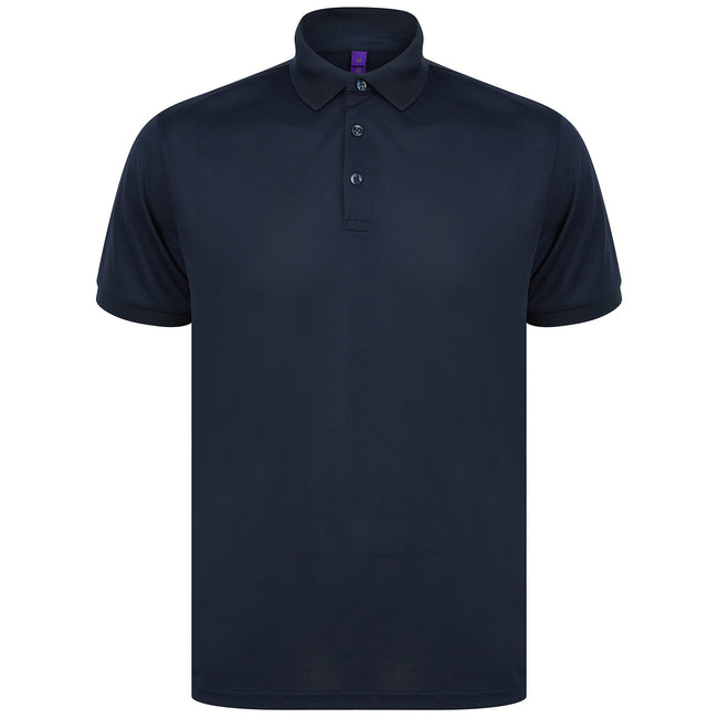 Navy - Front - Henbury Unisex Adult Polo Shirt