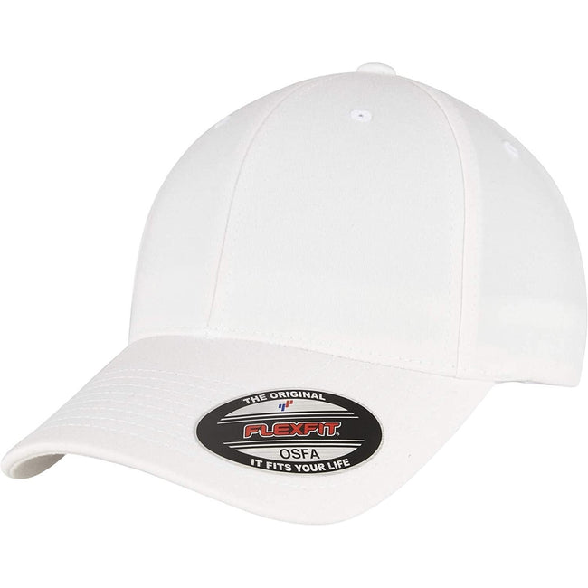 White - Front - Flexfit Unisex Adult Alpha Shape Baseball Cap