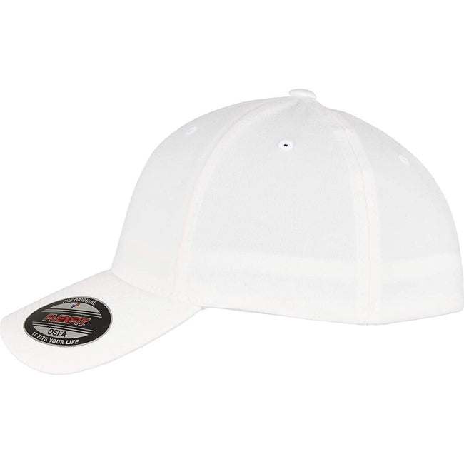 White - Side - Flexfit Unisex Adult Alpha Shape Baseball Cap