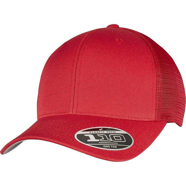 Red - Front - Flexfit Unisex Adult 110 Mesh Trucker Cap
