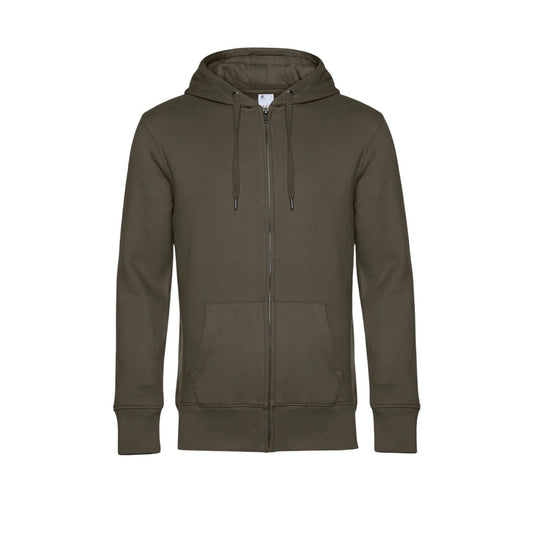 Khaki - Front - B&C Mens King Zipped Hoodie