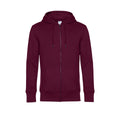 Dark Cherry - Front - B&C Mens King Zipped Hoodie