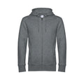 Mid Grey Heather - Front - B&C Mens King Zipped Hoodie
