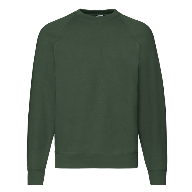 Bottle Green - Front - Fruit Of The Loom Mens Classic 80-20 Raglan Sweatshirt