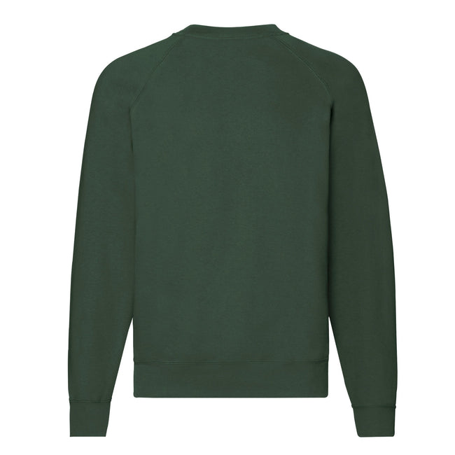 Bottle Green - Back - Fruit Of The Loom Mens Classic 80-20 Raglan Sweatshirt