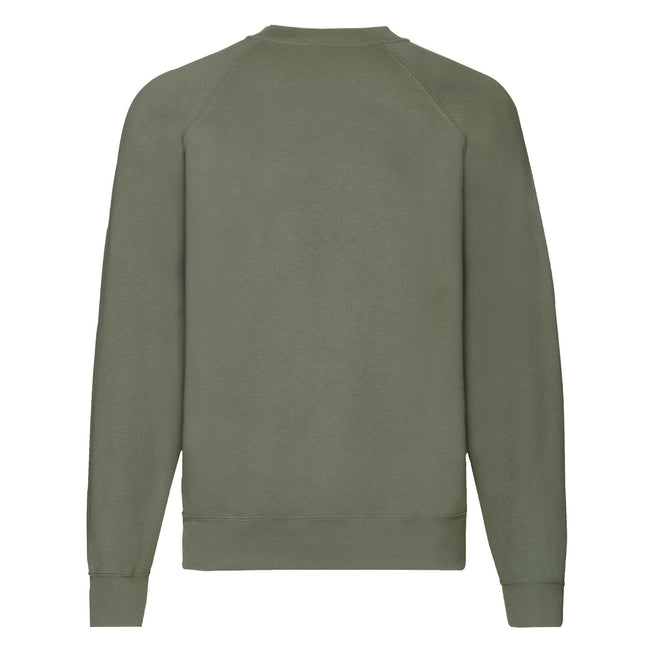Classic Olive - Back - Fruit Of The Loom Mens Classic 80-20 Raglan Sweatshirt
