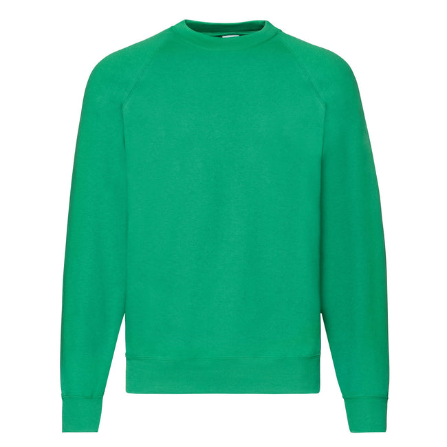 Kelly Green - Front - Fruit Of The Loom Mens Classic 80-20 Raglan Sweatshirt