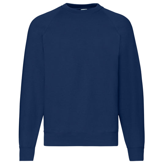 Navy - Front - Fruit Of The Loom Mens Classic 80-20 Raglan Sweatshirt