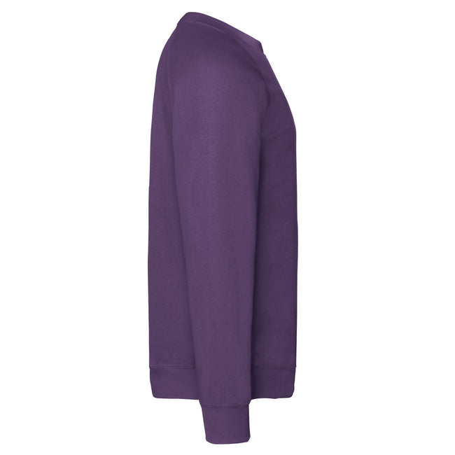 Purple - Side - Fruit Of The Loom Mens Classic 80-20 Raglan Sweatshirt
