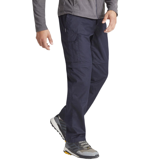Dark Navy - Side - Craghoppers Mens Expert Kiwi Convertible Tailored Cargo Trousers