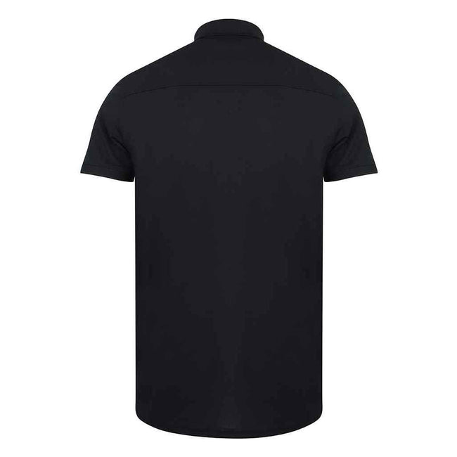 Navy - Back - Henbury Mens Stretch Polo Shirt