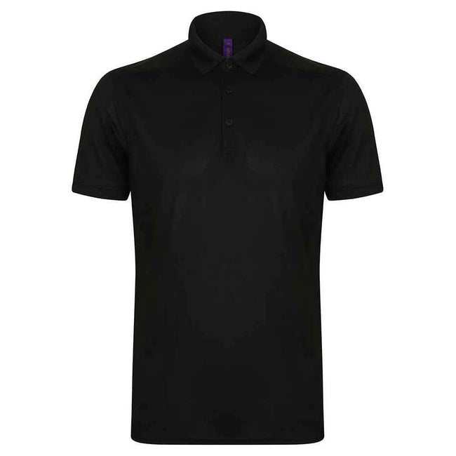 Black - Front - Henbury Mens Stretch Polo Shirt