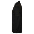 Black - Side - Henbury Mens Stretch Polo Shirt