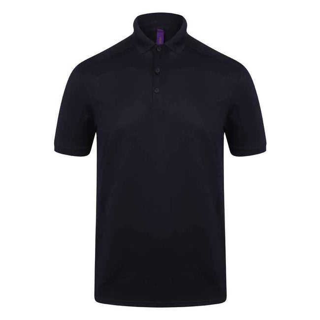 Oxford Navy - Front - Henbury Mens Stretch Polo Shirt