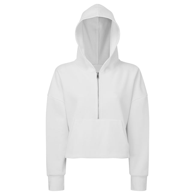 White - Front - TriDri Womens-Ladies Half Zip Hoodie