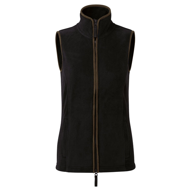 Black-Brown - Front - Premier Womens-Ladies Artisan Fleece Gilet