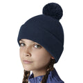 French Navy - Back - Beechfield Childrens-Kids Original Pom Pom Beanie