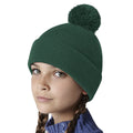 Bottle Green - Back - Beechfield Childrens-Kids Original Pom Pom Beanie