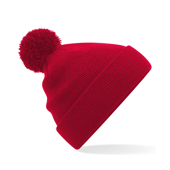 Classic Red - Front - Beechfield Childrens-Kids Original Pom Pom Beanie