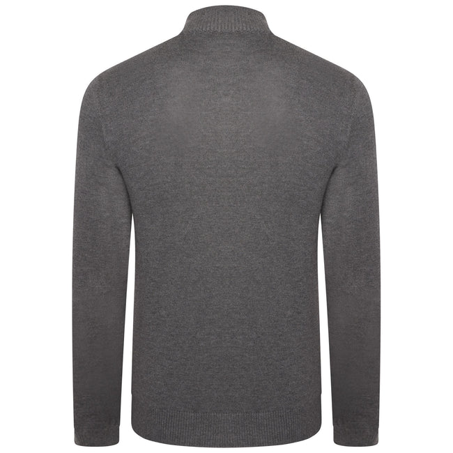 Charcoal Grey Marl-Black - Pack Shot - Dare 2B Mens Knitted Quarter Zip Sweatshirt