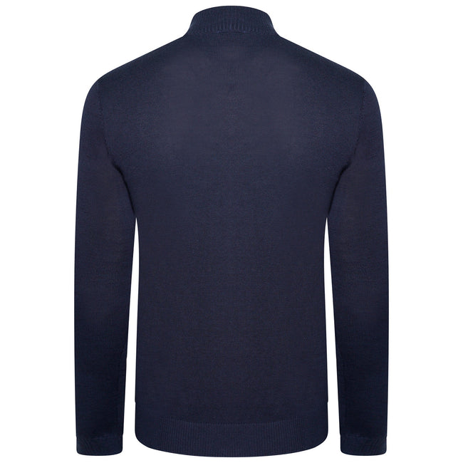 Nightfall Navy-Ebony Grey - Side - Dare 2B Mens Knitted Quarter Zip Sweatshirt