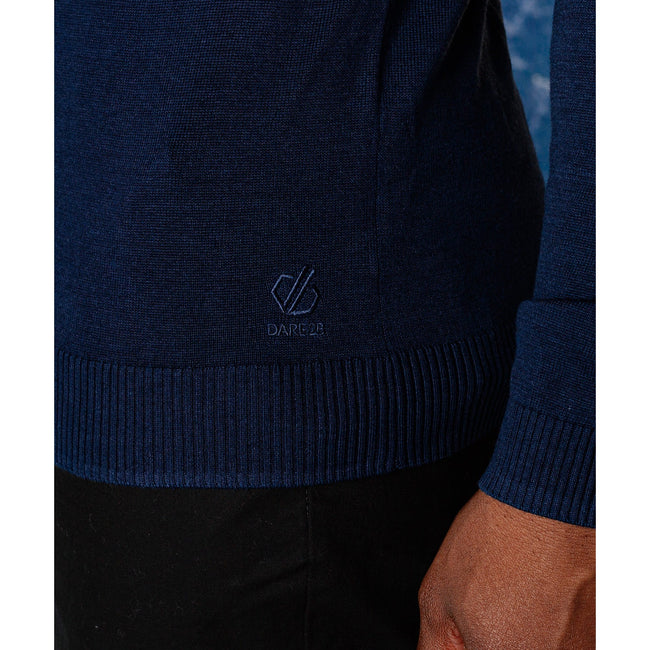 Nightfall Navy-Ebony Grey - Lifestyle - Dare 2B Mens Knitted Quarter Zip Sweatshirt