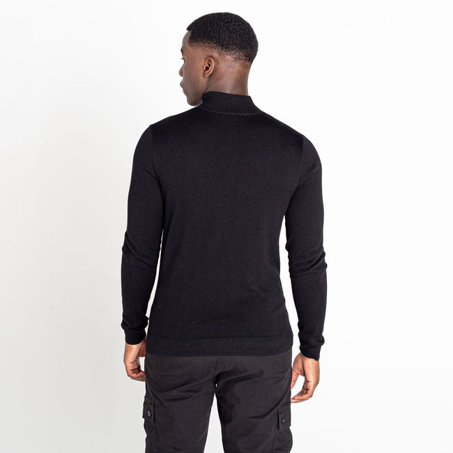 Black-Amber Glow - Lifestyle - Dare 2B Mens Knitted Quarter Zip Sweatshirt