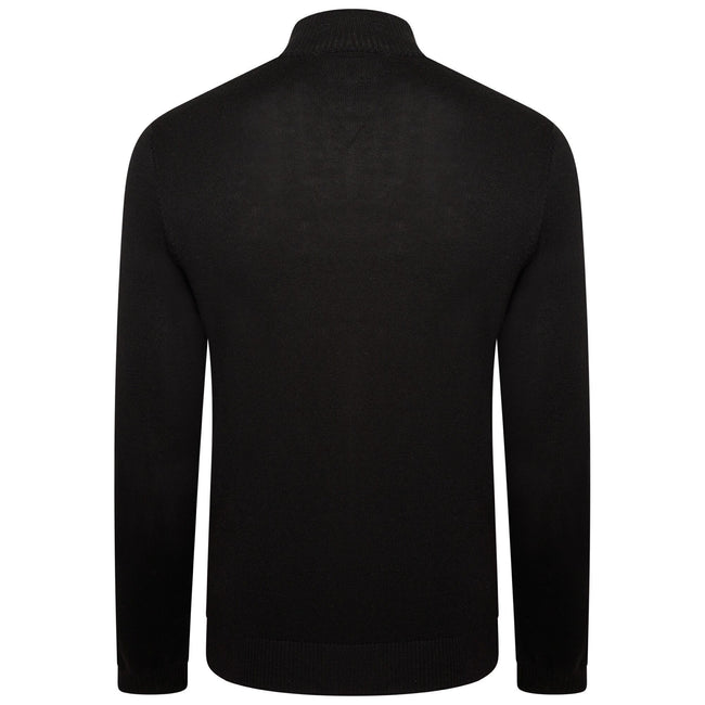 Black-Amber Glow - Pack Shot - Dare 2B Mens Knitted Quarter Zip Sweatshirt