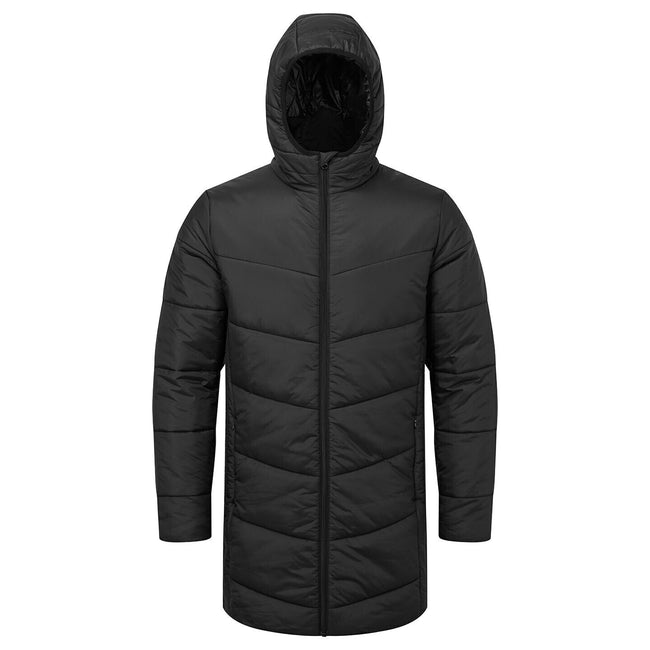 Black - Front - TriDri Mens Microlight Longline Padded Jacket