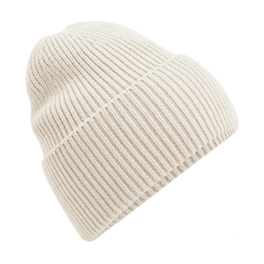 Oatmeal - Front - Beechfield Unisex Adult Cuffed Oversized Beanie