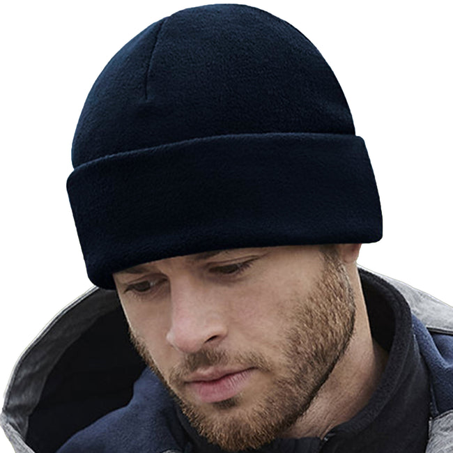 French Navy - Back - Beechfield Unisex Adult Cuffed Fleece Beanie
