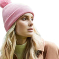 Dusty Pink - Side - Beechfield Unisex Adult Original Pom Pom Beanie