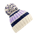 Blueberry Cheesecake - Front - Beechfield Unisex Adult Hygge Striped Beanie
