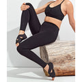 Black - Close up - TriDri Womens-Ladies Seamless Adjustable Leg Length Leggings