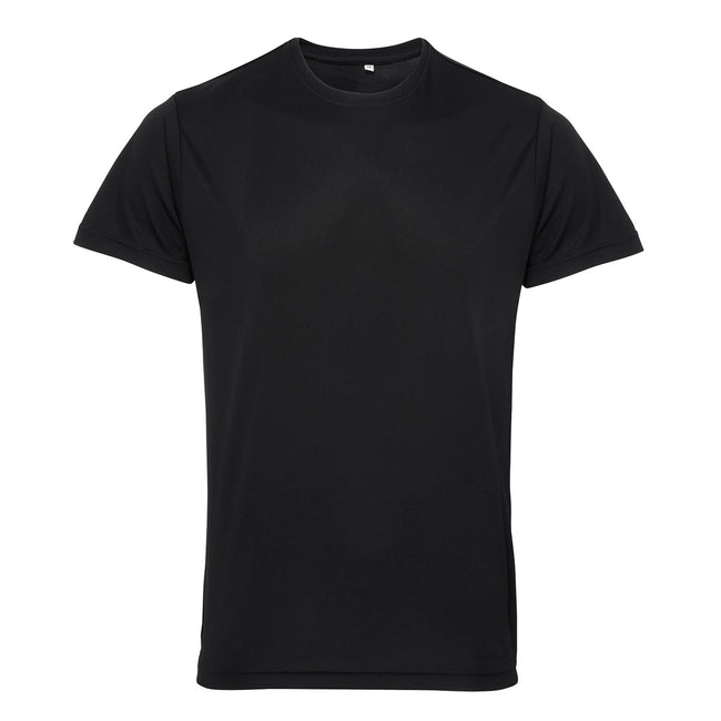 Black - Front - TriDri Mens Performance Melange Recycled T-Shirt