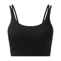 Black - Front - TriDri Womens-Ladies Cross Back Medium Impact Sports Bra