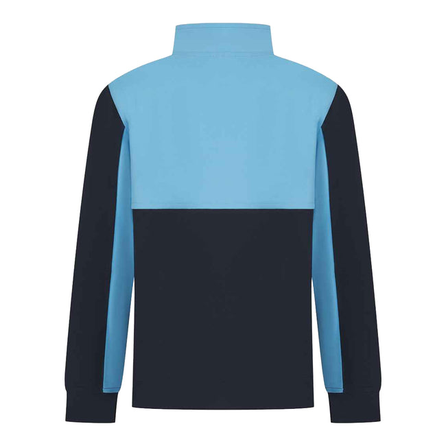 Navy-Sky - Back - Finden & Hales Childrens-Kids Quarter Zip Track Top