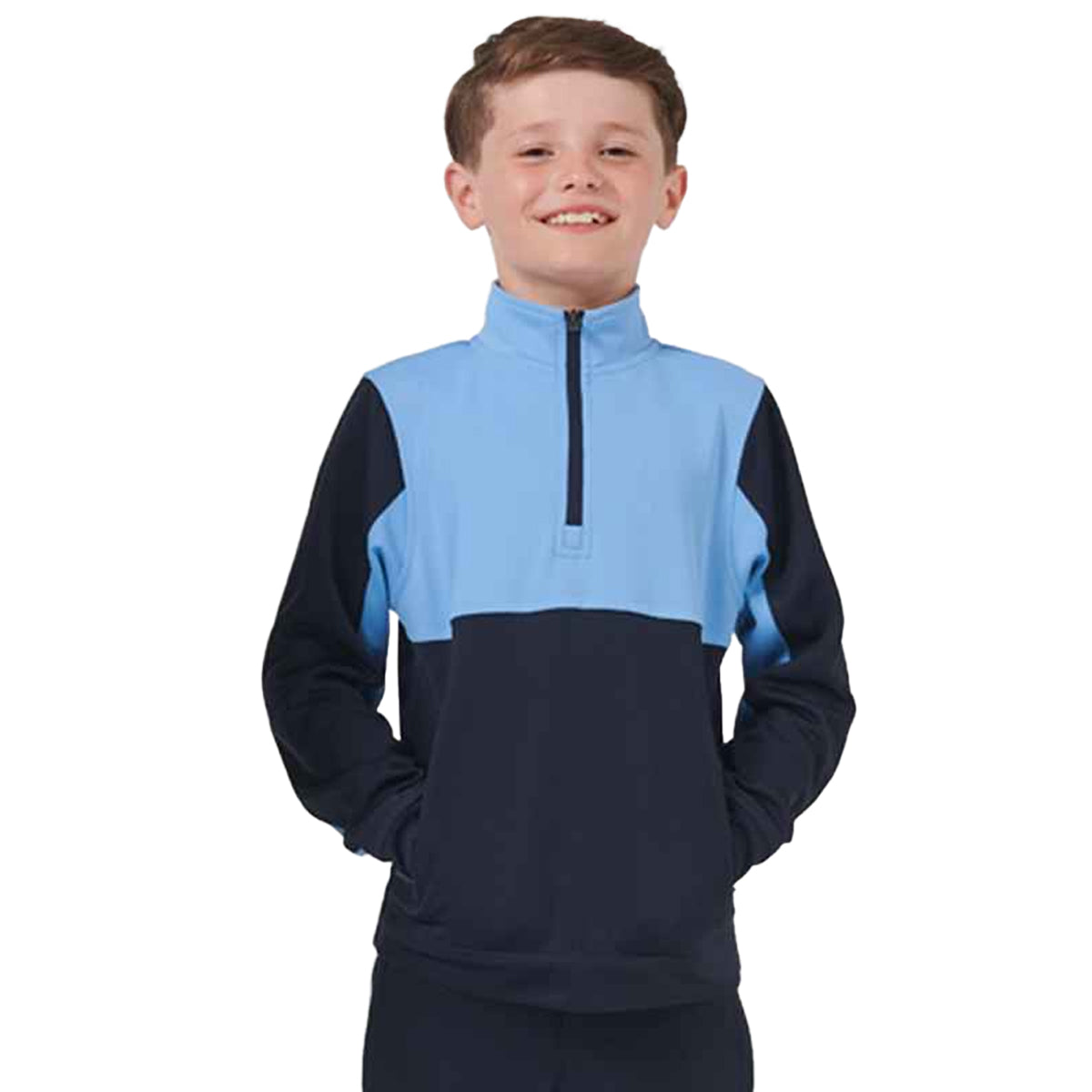 Navy-Sky - Lifestyle - Finden & Hales Childrens-Kids Quarter Zip Track Top