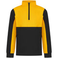 Black-Gold - Front - Finden & Hales Childrens-Kids Quarter Zip Track Top